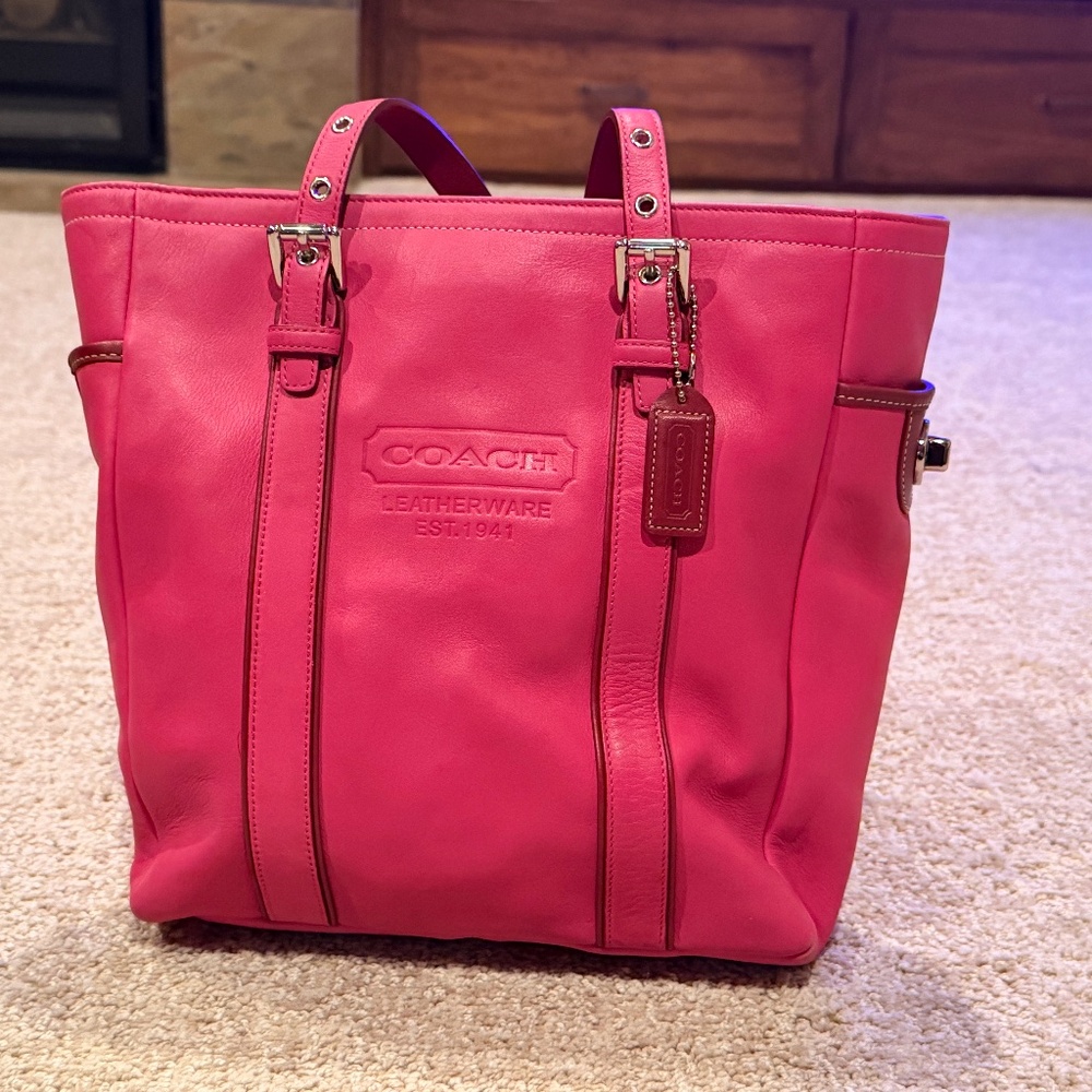 Pink leather Coach bag